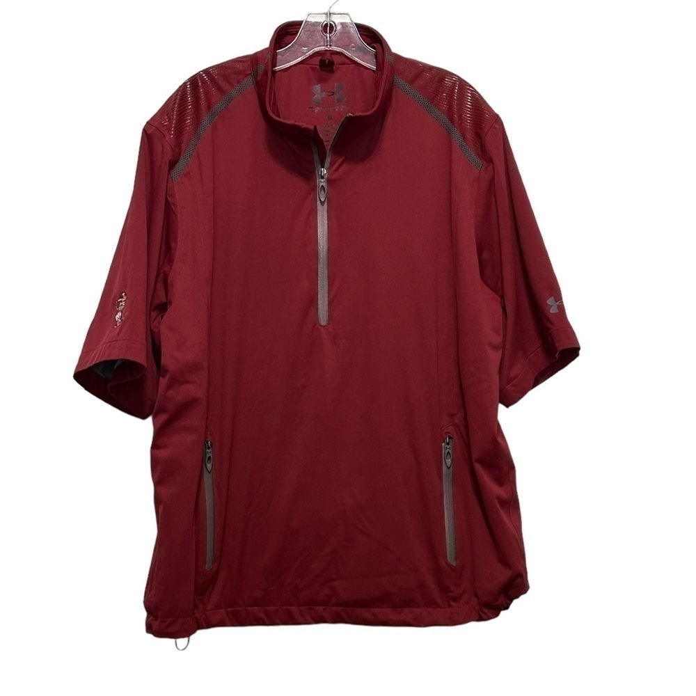 Under Armour Golf Pullover Jacket Red Storm Large